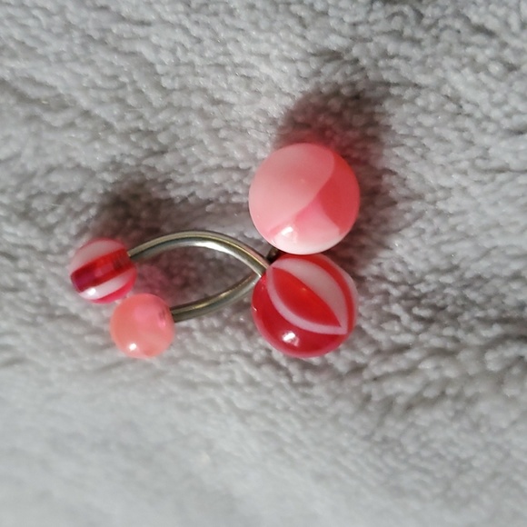 Pair of two new plastic and surgical steel belly navel rings - Picture 2 of 3